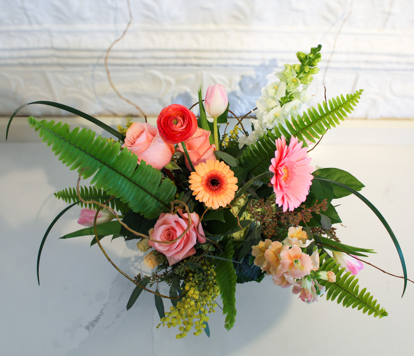 Courageous in Coral Floral Arrangement - The Victory Center sponsorship