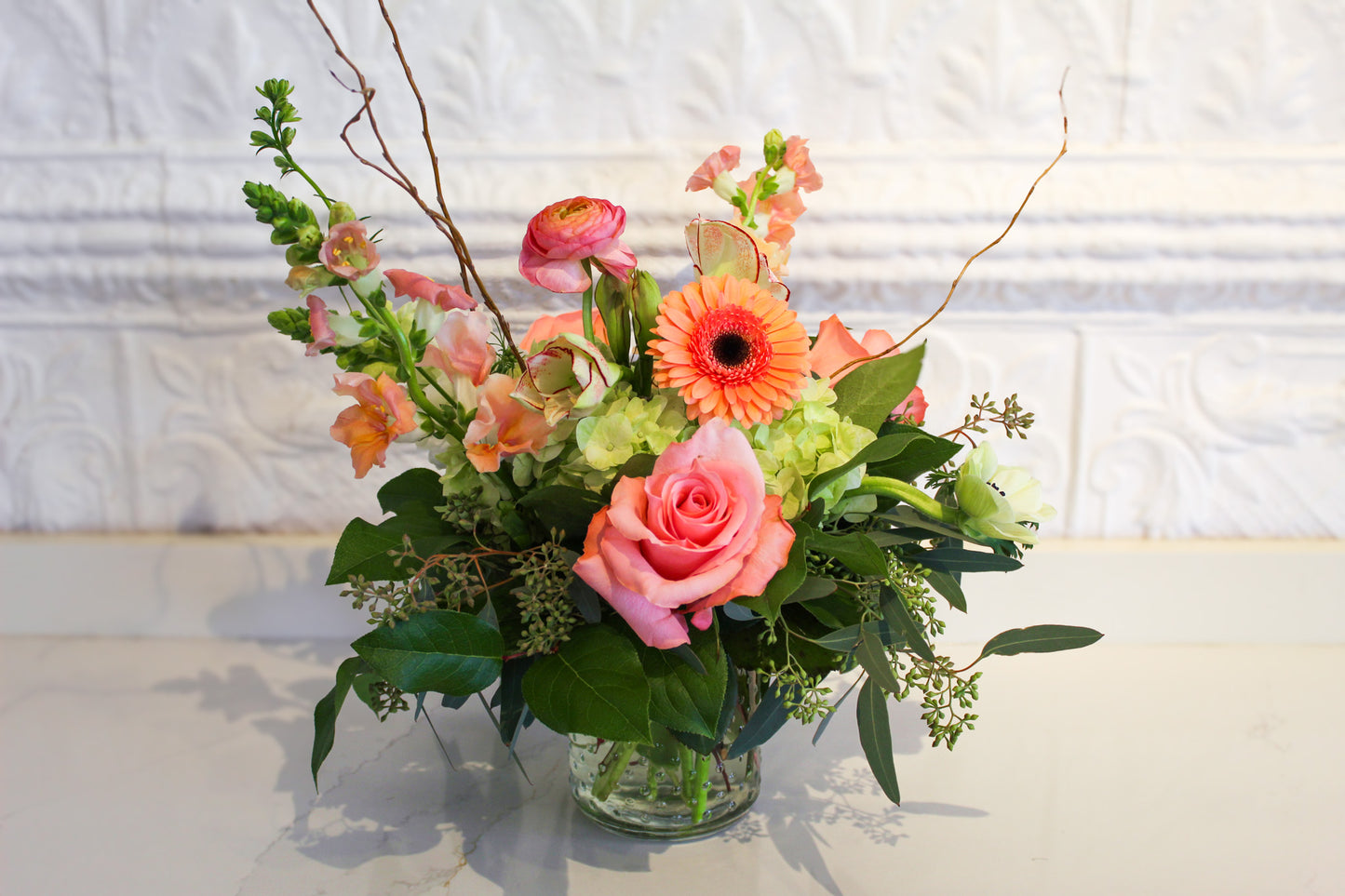 Courageous in Coral Floral Arrangement - The Victory Center sponsorship