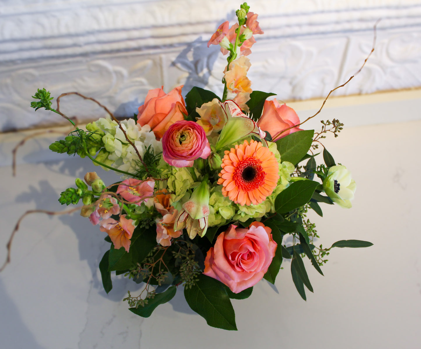 Courageous in Coral Floral Arrangement - The Victory Center sponsorship