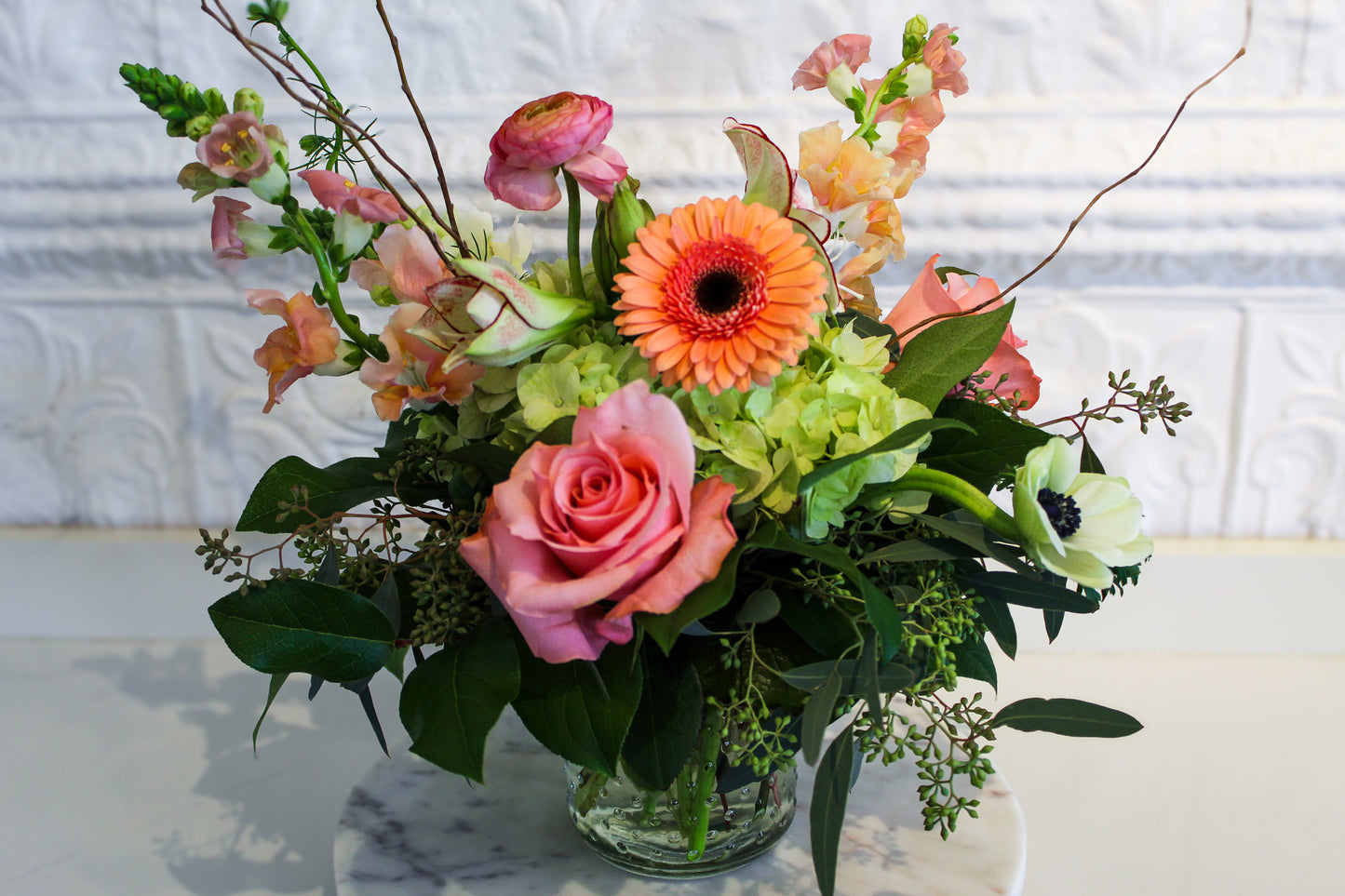 Courageous in Coral Floral Arrangement - The Victory Center sponsorship