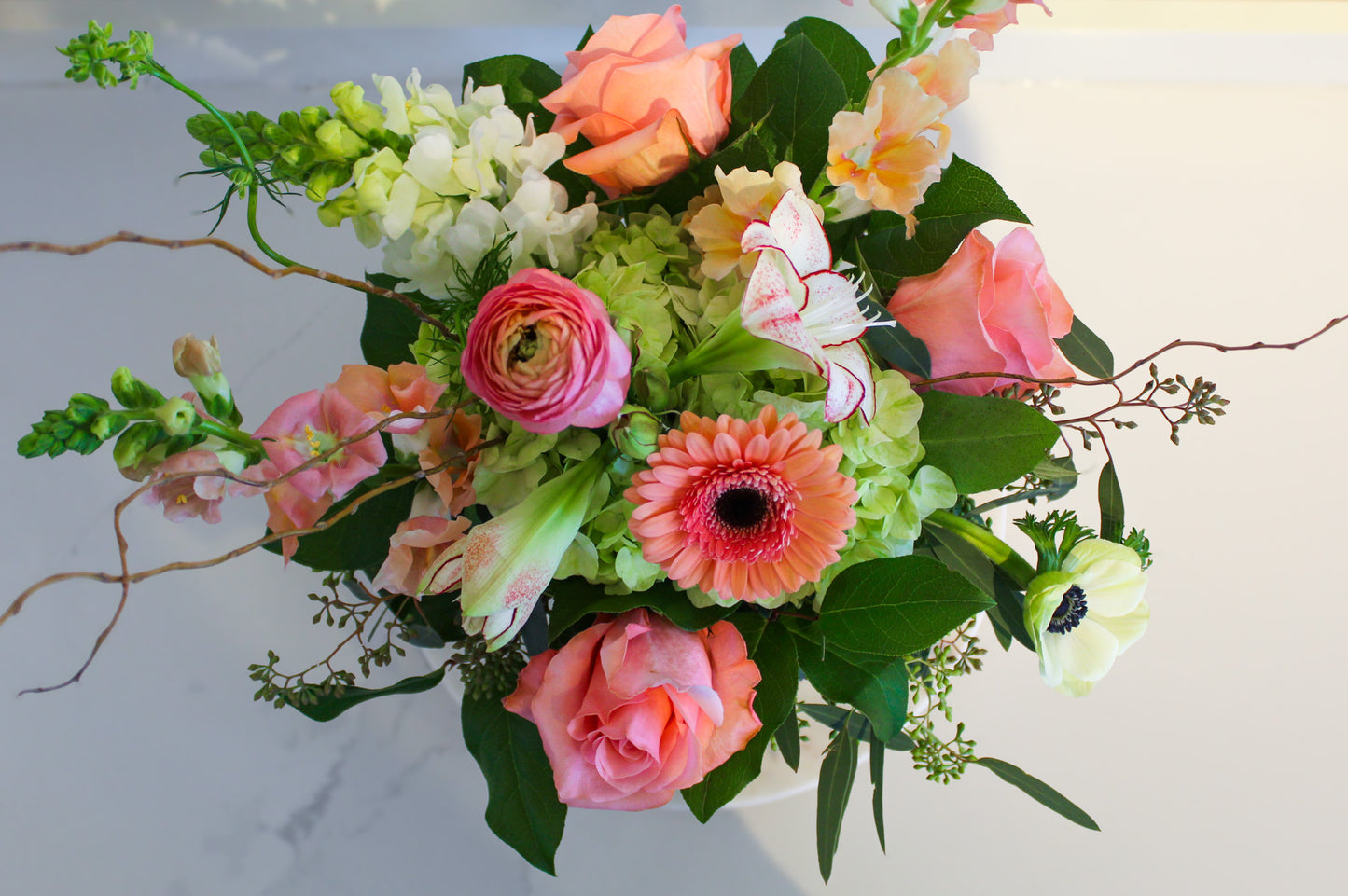 Courageous in Coral Floral Arrangement - The Victory Center sponsorship