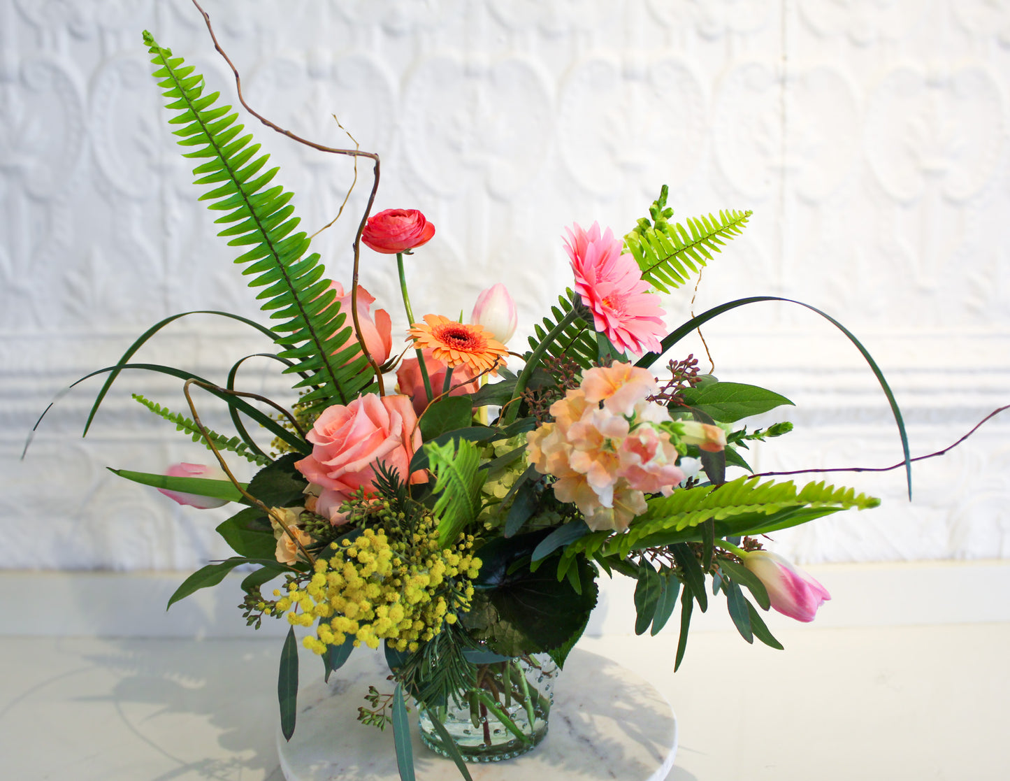 Courageous in Coral Floral Arrangement - The Victory Center sponsorship
